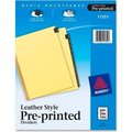 Avery Dennison Avery Monthly Gold Line Black Leather Tab Divider, Jan to Dec, 8.5"x11", 12 Tabs, Buff/Black 11351